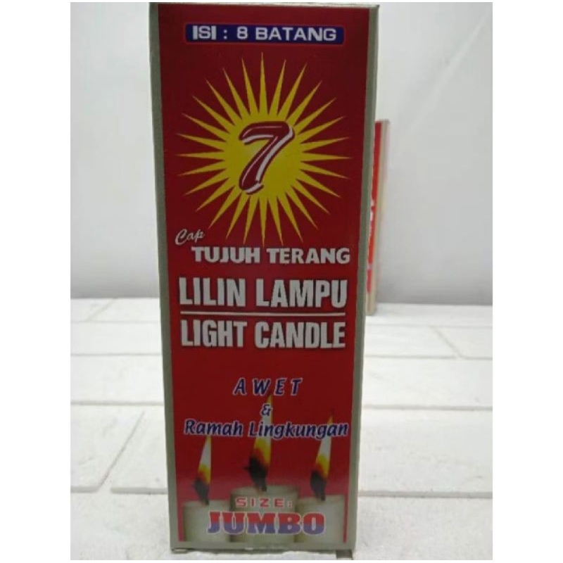 (1 pack) LILIN CAP 7 TERANG JUMBO/light candle