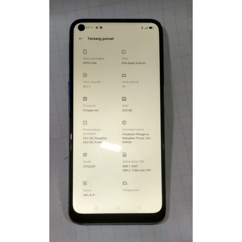 Hp oppo A54 ram 4 room 64 original