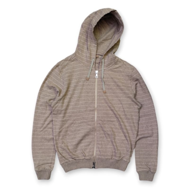 Eleventy Striped Zip Hoodie