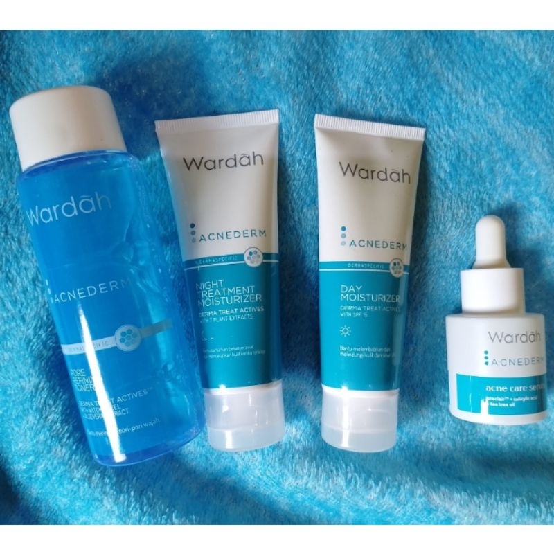 PRELOVED set 3 pcs Wardah Acnederm Series Day moisturizer night cream serum