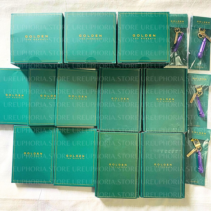 [READY] Merch Jungkook Exhibition Golden Moment JK BTS PC holder keyring Golden Bar Photocard Set