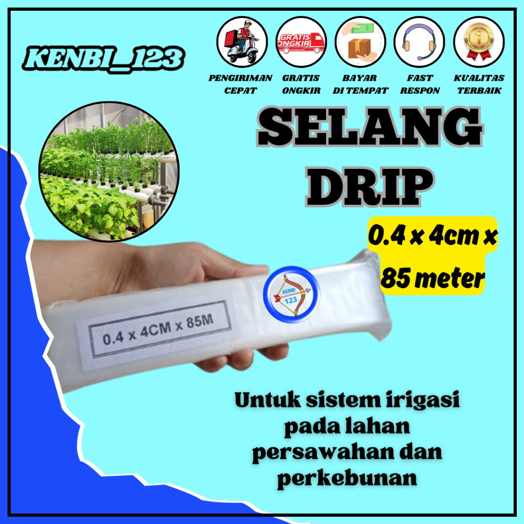 Selang irigasi Selang Drip 4 mikron 4cm 85 meter - Pipa 3/4 inch Selang infus Tanaman  Warna putih S