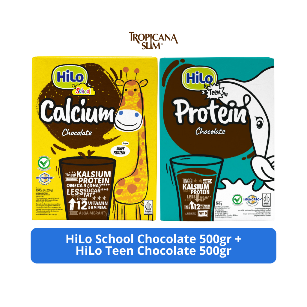 

HiLo School Calcium Chocolate 500gr + HiLo Teen Protein Chocolate 500gr