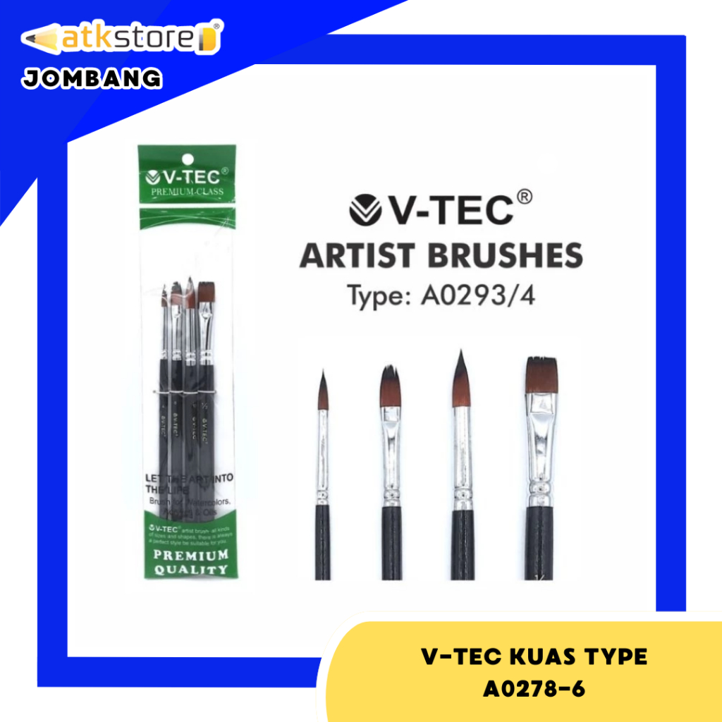 

Kuas Lukis VTEC Type A0293/4 - Kuas Lukis Brush - Kuas Lukis - Alat Tulis Seni ATJ - Stationery