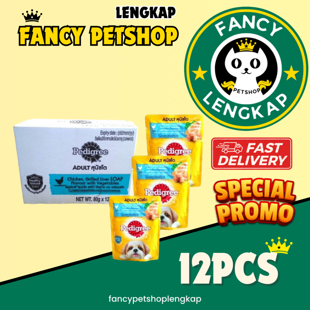 Pedigree Pouch Adult Chicken Grilled Liver LOAF 80gr ( 1 DUS isi 12 ) ALL VARIANT wet food pedigree