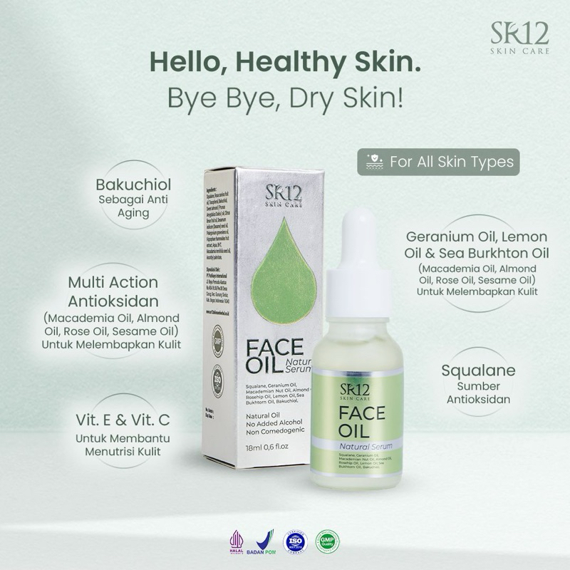 FACE OIL NATURAL SERUM SR12 - SERUM WAJAH ANTI KERIPUT - ANTI AGING SERUM - SERUM ANTI PENUAAN