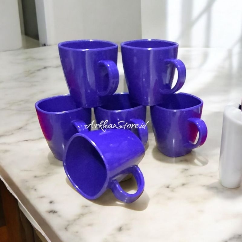 Mug/Cangkir Melamin Ungu 1 Lusin isi 12pcs