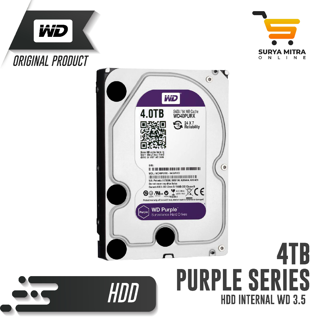 HDD Internal WD 4TB PURPLE - WD43PURZ