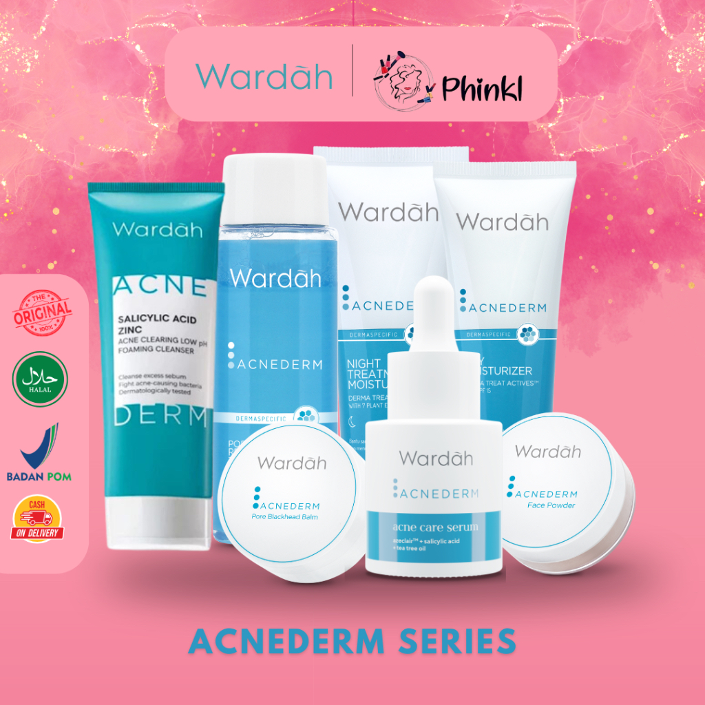 Wardah acnederm series untuk jerawat kulit berminyak. dan beruntus