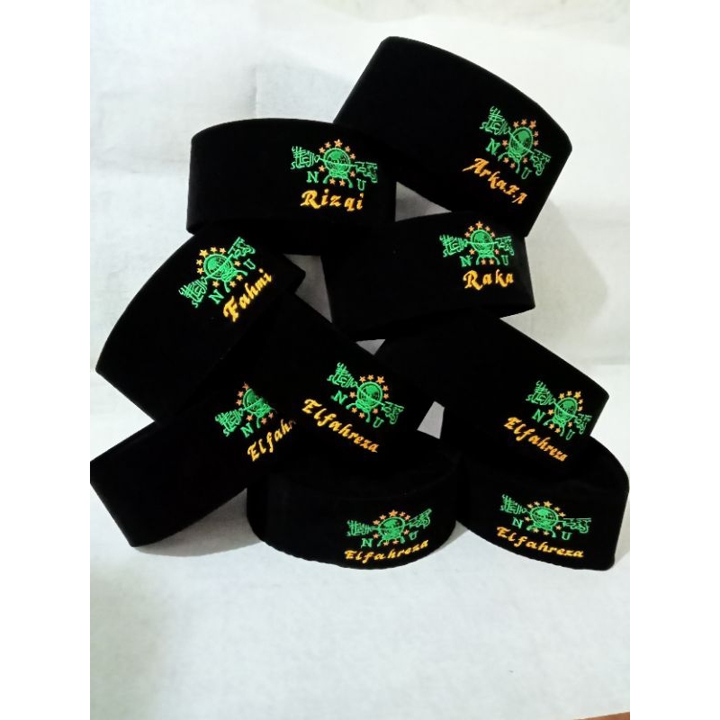 peci NU bordir nama / peci hitam bordir nama