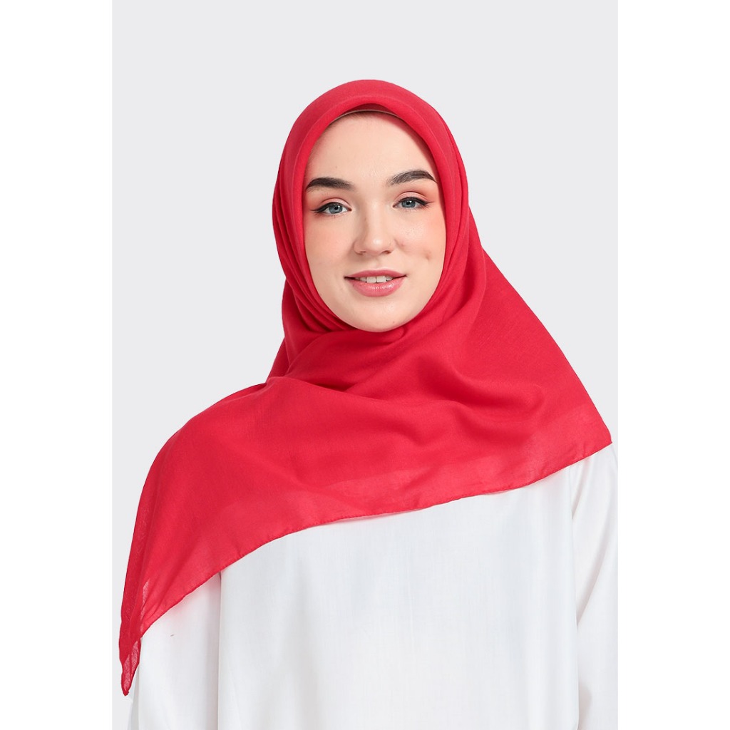 Zoya Benazir Plain Scarf - Kerudung Hijab Segiempat Motif Plat Zoya - Bahan Voal