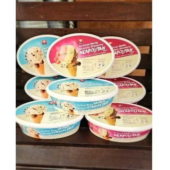 

Ice Cream Diamond 700 ml Neopolitan, Vanila Cokelat Chip