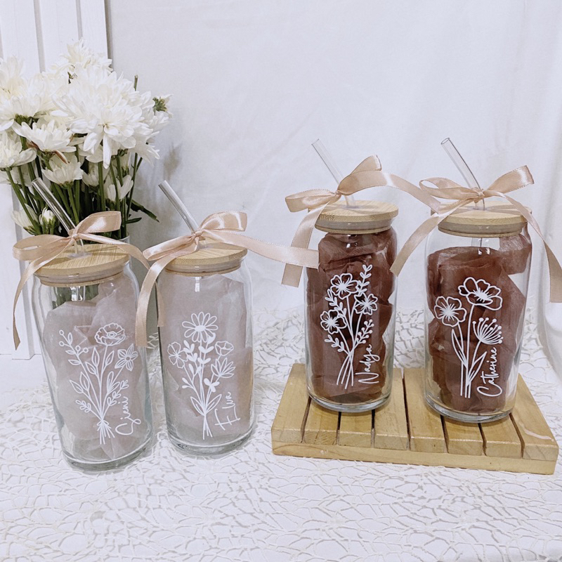 Tumblr Custom Aesthetic Ala Korea Gelas Kaca Tutup Bamboo