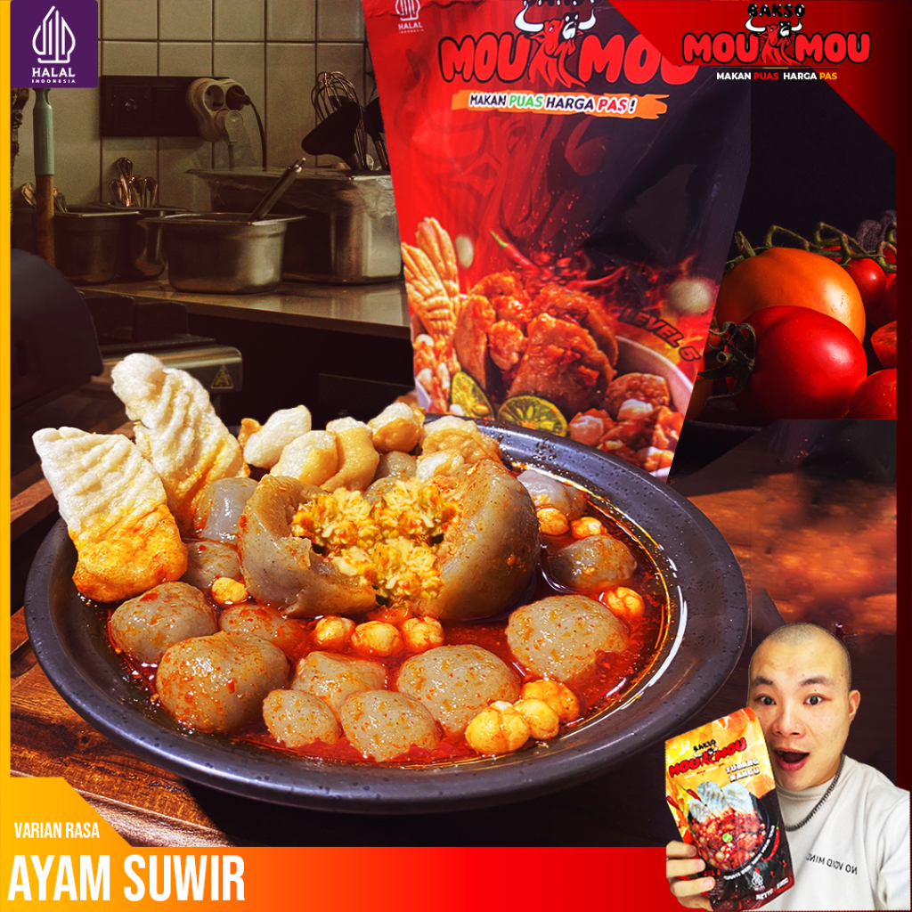 

Bakso MouMou Baso Aci Tulang Rangu Original Ayam Suwir Varian Pedas Boci Frozen Halal Makanan Premium Murah