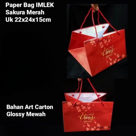 

Paperbag Imlek Bahan Art Cartoon Laminasi Glossy Tas Parcel Imlek Ukuran 22x24x15cm