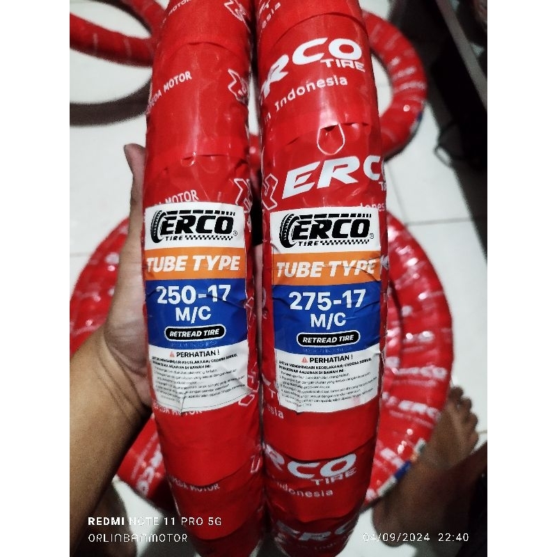 BAN ERCO KOMPLIT SUPRA FIT/BAN BAN LUAR SET SUPRA 125/BAN SET LUAR SATRIA FU/BAN SET MURAH ERCO REVO