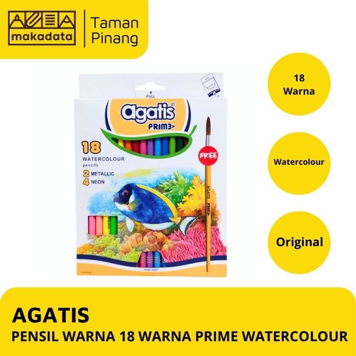 

PENSIL WARNA / COLOUR PENCIL AGATIS PRIME 18 WARNA PANJANG WATERCOLOUR
