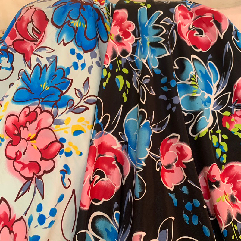 kain satin silk motif - kain satin motif - kain silk satin lembut - kain silk motif bunga - kain dre