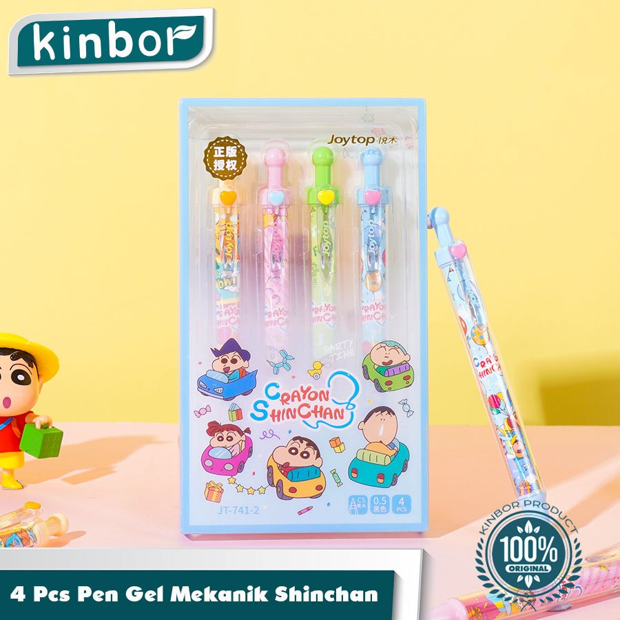 

Pen Gel 4 PCS Set Crayon Shinchan/ Pulpen Gel Mekanik 0.5mm