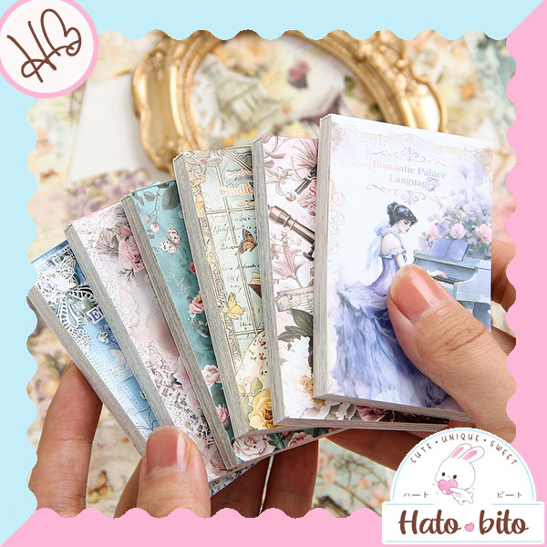 

1 set isi 50 lembar deco paper dream waltz vintage retro style aesthetic journaling asmr diy kertas hias HB1813