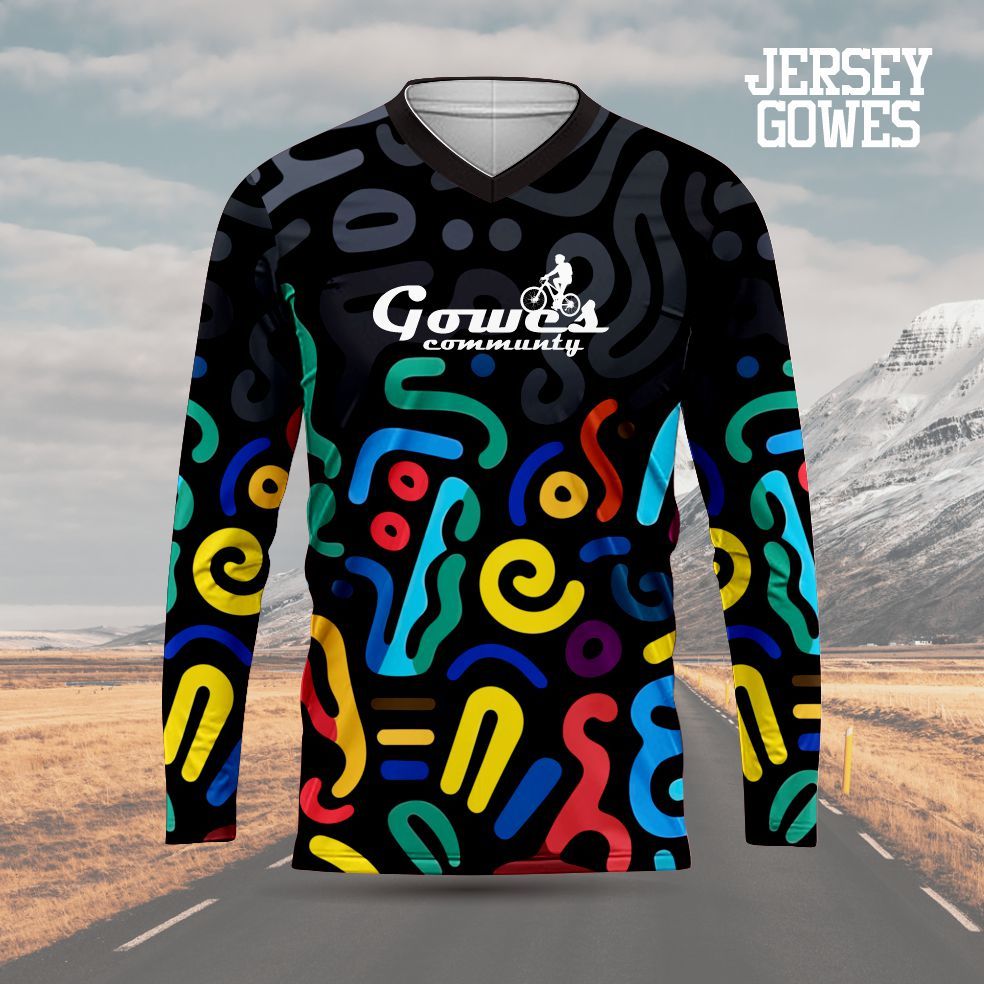 JERSEY SEPEDAH JERSEY GOWES RIDE BIKE BAJU KAOS GOWES LENGAN PANJANG FULL PRINTING FREE NAMA
