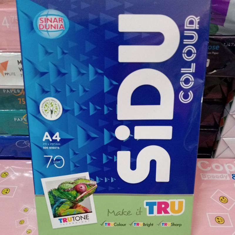 

Sidu warna hijau A4 70gr 210x297mm 1Rim (500sheets) kertas HVS kertas Fotocopy