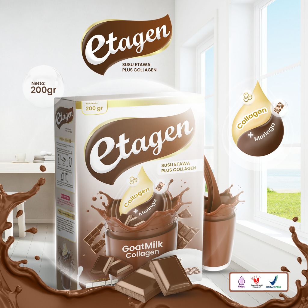 

ETAGEN SUSU COLLAGEN Kolagen Milk Merawat Kulit & Wajah Rasa Cokelat Coklat 200gr