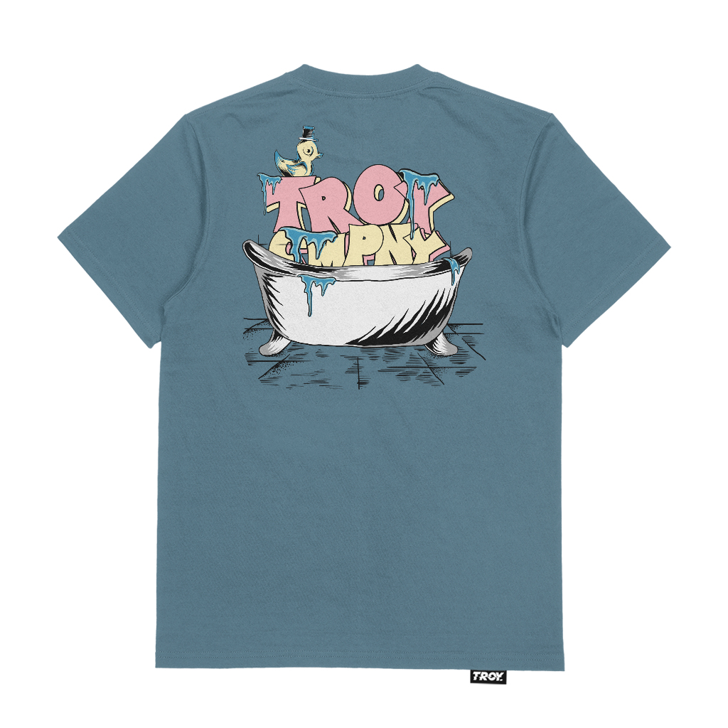 Troy Company Tshirt Mineral Blue Duck Bathtub - Kaos Lengan Pendek Kaos Biru Mineral MTD 2761