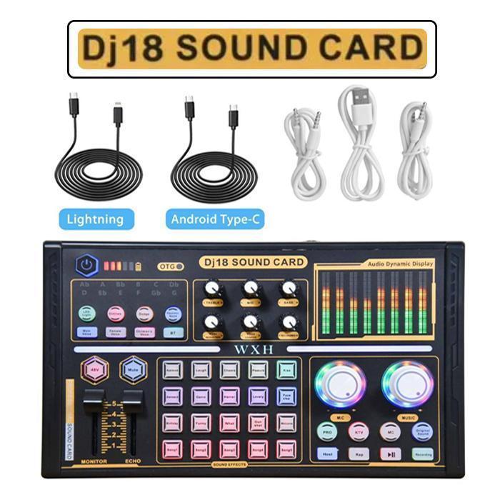 ONEGPLUS - Soundcard DJ18 untuk Hiburan - Kualitas Suara Terbaik - Laptop Live Streaming