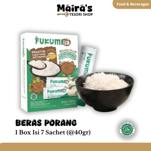 

Maira's - FUKUMI Beras Porang Isi 7 Sachet Beras Shirataki Konjac Rice Beras Instan Rendah Kalori