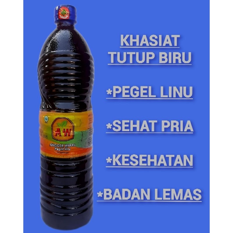 

ANGGER WARAS JAMU HERBAL TUTUP BIRU 1.5L/1500ML EXP 22-08-2025