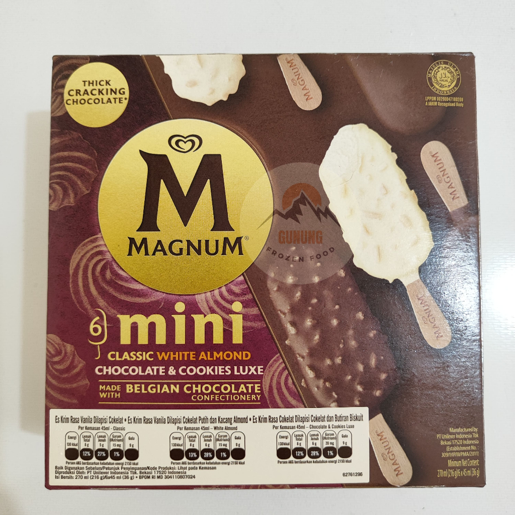 

Wall's Magnum Mini Classic, White Almond, Chocolate&Cookies Luxe - isi 6