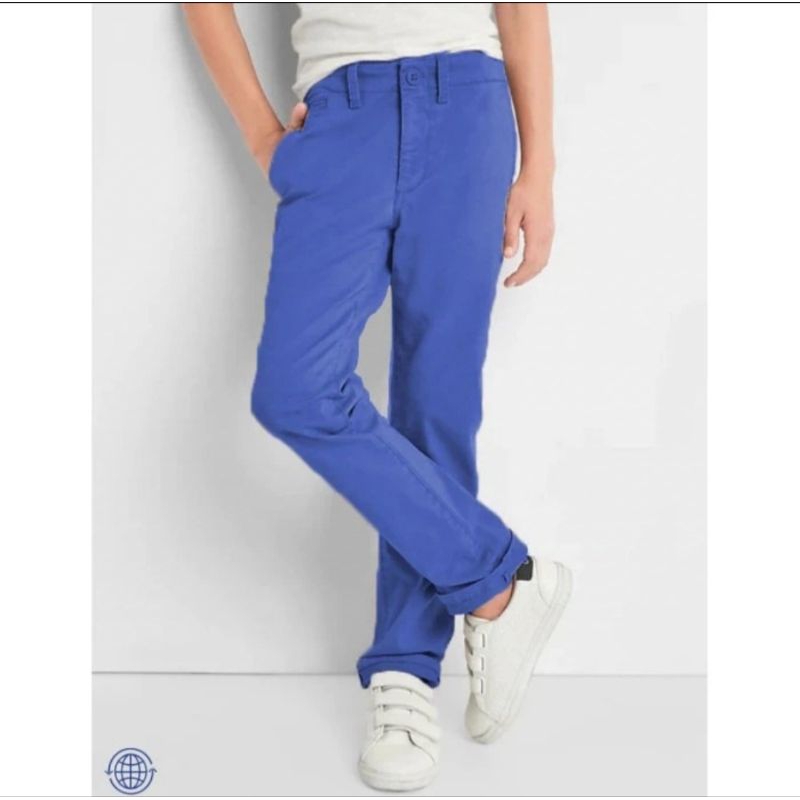 Celana panjang Pria Gap Kids Chinos with Washwell Blue Original