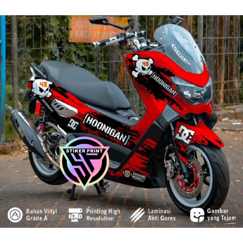 Stiker Decal Nmax Old Full Body Grafis Merah Variasi Hoonigan