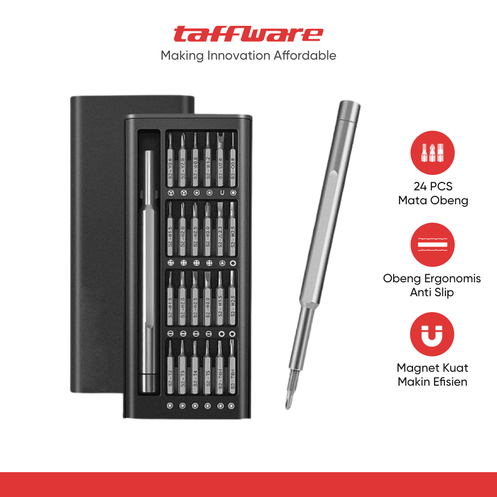 Taffware Obeng Set Premium Precision Screwdriver Magnetic Bits 24in1 - 6024