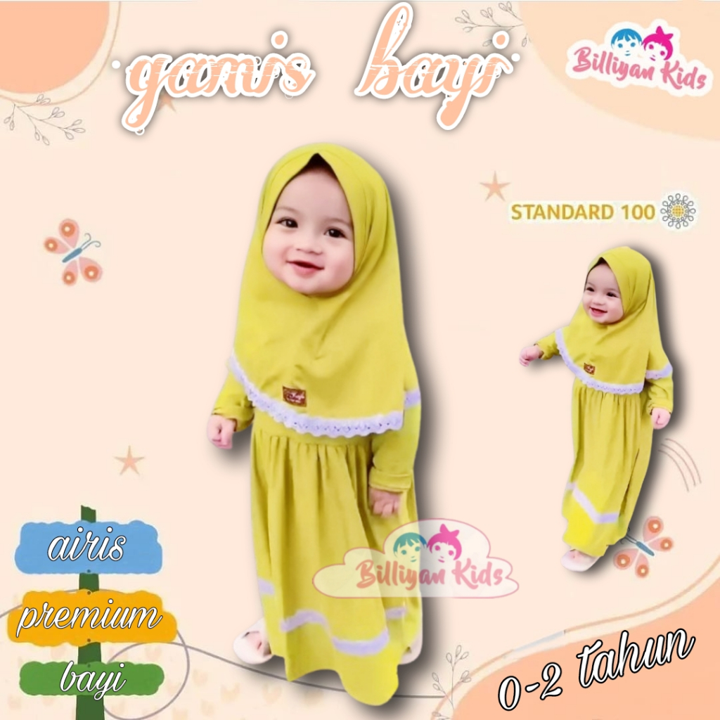 GAMIS BAYI NERWBORN 0-2 TAHUN BAJU GAMIS ANAK BAYI BUSANA MUSLIM BABY BAYI BARU LAHIR HIJAB KERUDUNG