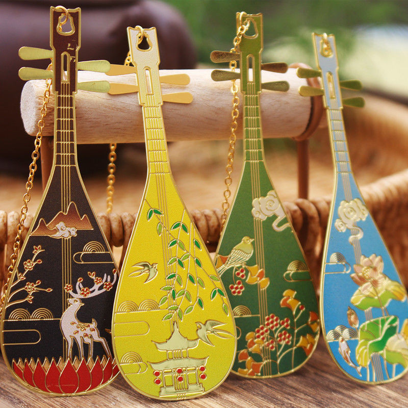 

PIPA Musical Instrument Creative Metal Bookmark Chinese Classical Exquisite Gift Pendant Bookmark