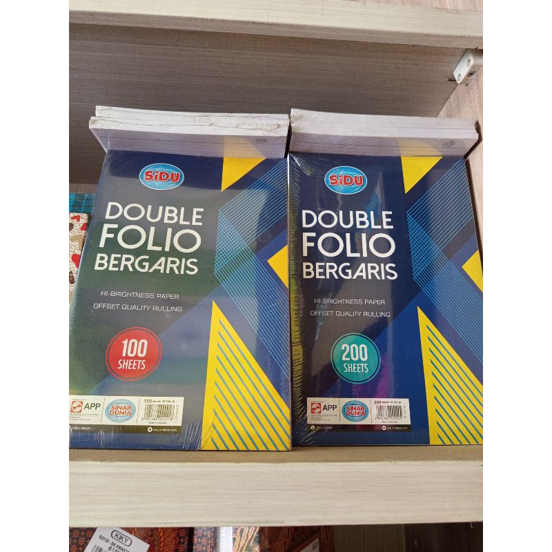 

KERTAS FOLIO BERGARIS / DOUBLE FOLIO BERGARIS 100 & 200 (PAK)
