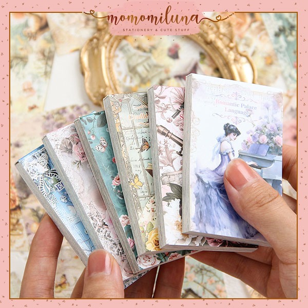 

1 set isi 50 lembar deco paper dream waltz vintage retro style aesthetic journaling asmr diy kertas hias HB1813