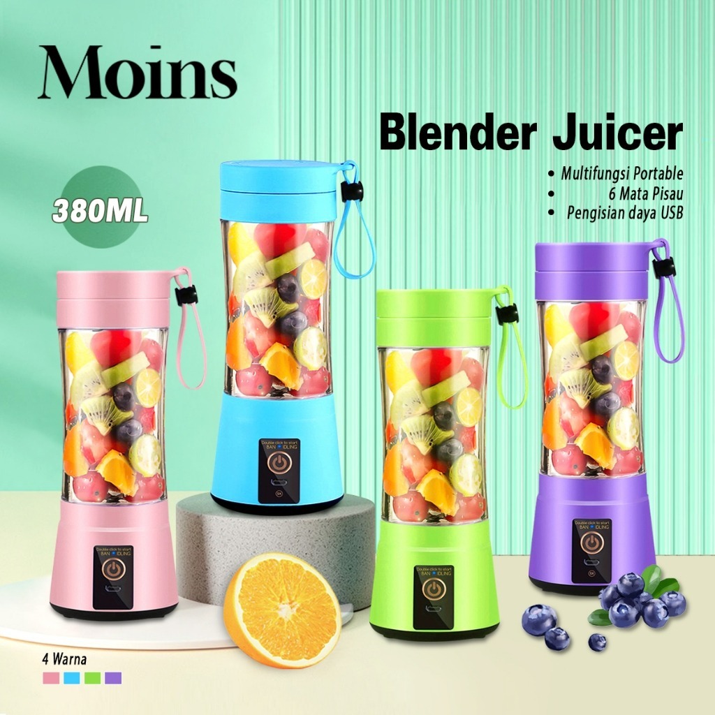 Blender Juicer Cup Portable Mini Juicer Cup 6 Mata Pisau USB Electric - HM-03