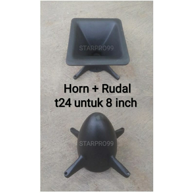 Horn + Rudal T24 untuk speaker 8 inch bahan cor diral aluminium