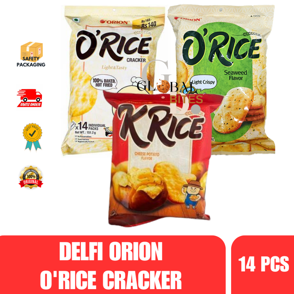 

Crackers Rice Delfi Orion Krice Krekers Beras K'Rice Sweet Krice Seaweed