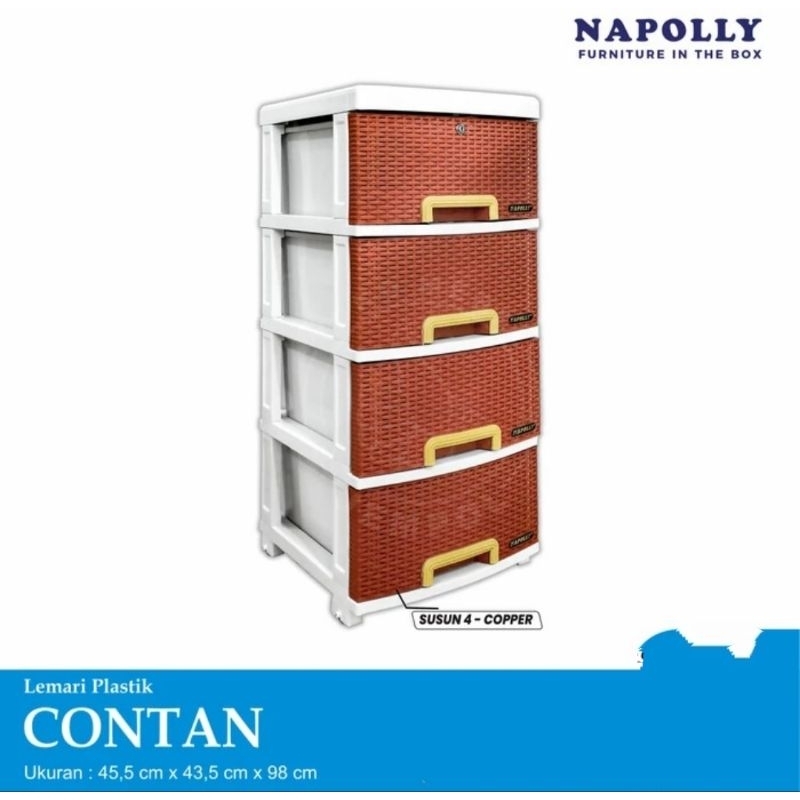 Lemari Plastik Napolly Contan BB 400 Lemari Kabinet Susun 4
