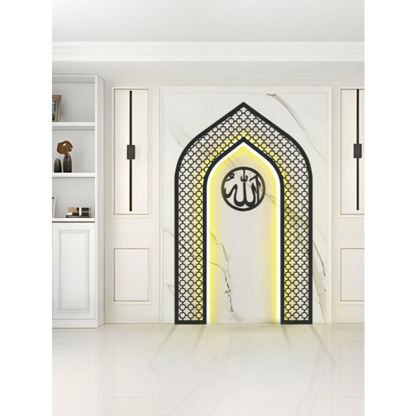 Mihrab Mushola Rumah V2 | Dekorasi Mihrab Mushola Moroccan Style LED