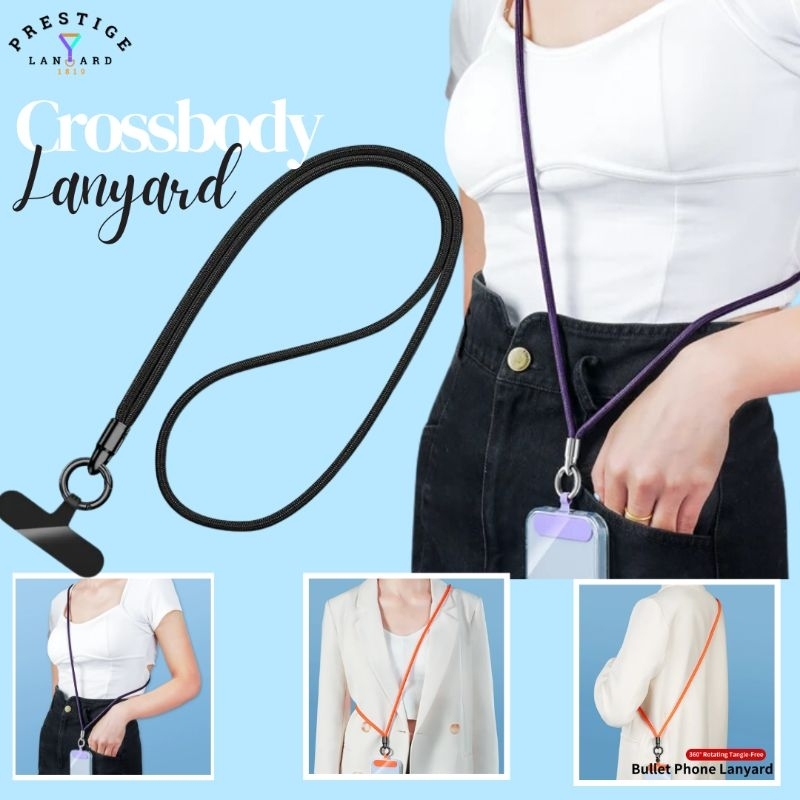 

UNIVERSAL LANYARD FASHIONABLE NYLON CROSSBODY BLACK/HITAM ( GANTUNGAN HP )