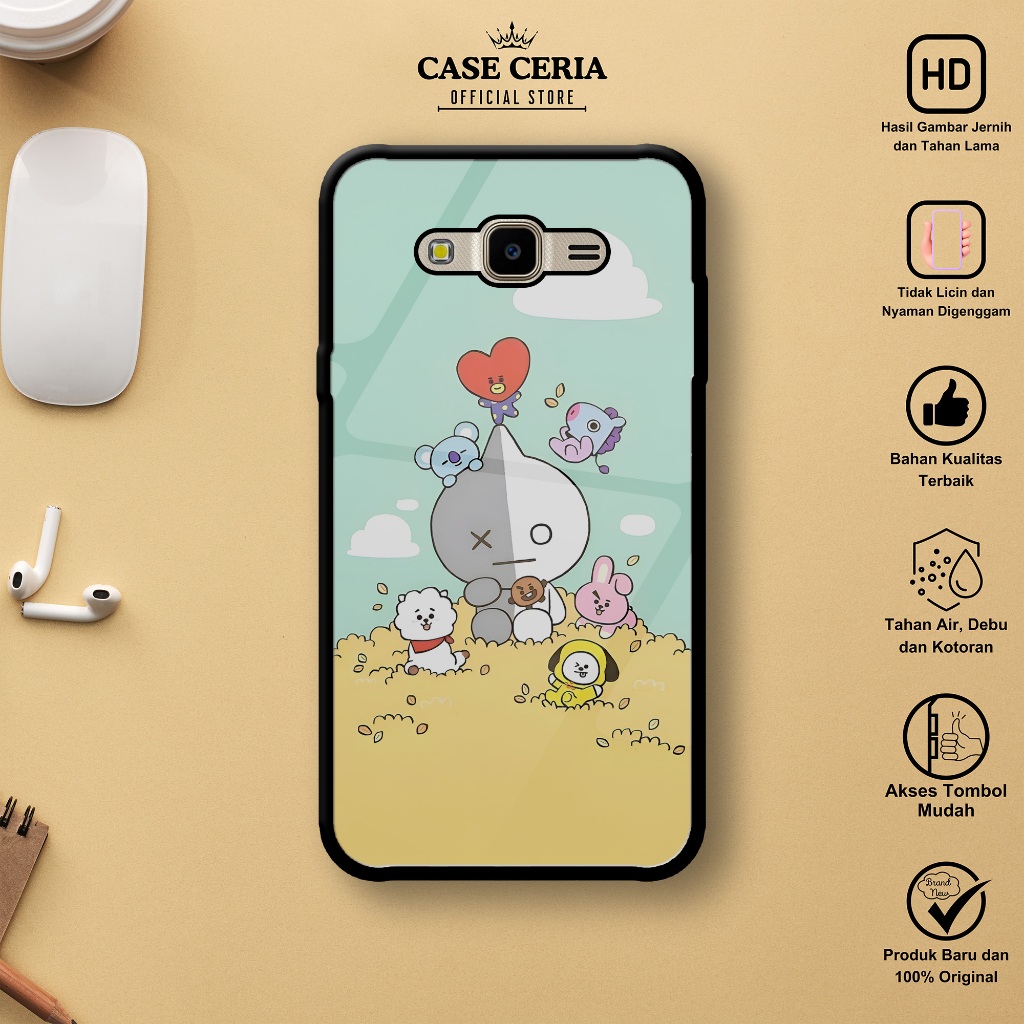 Case SAMSUNG J2 PRIME - Casing SAMSUNG J2 PRIME Motif Kartun Cute - Silikon Case - Softcase Glass