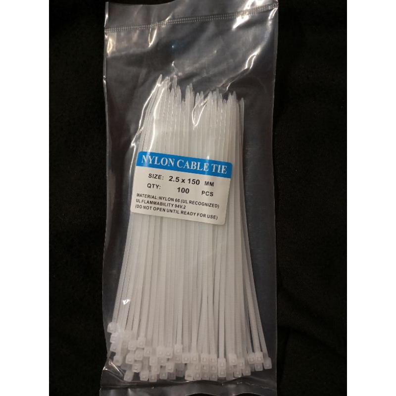 

(100 pcs) Tali tis /Kabel ties /cable tie size 2.5 x 150 MM isi 100 pcs