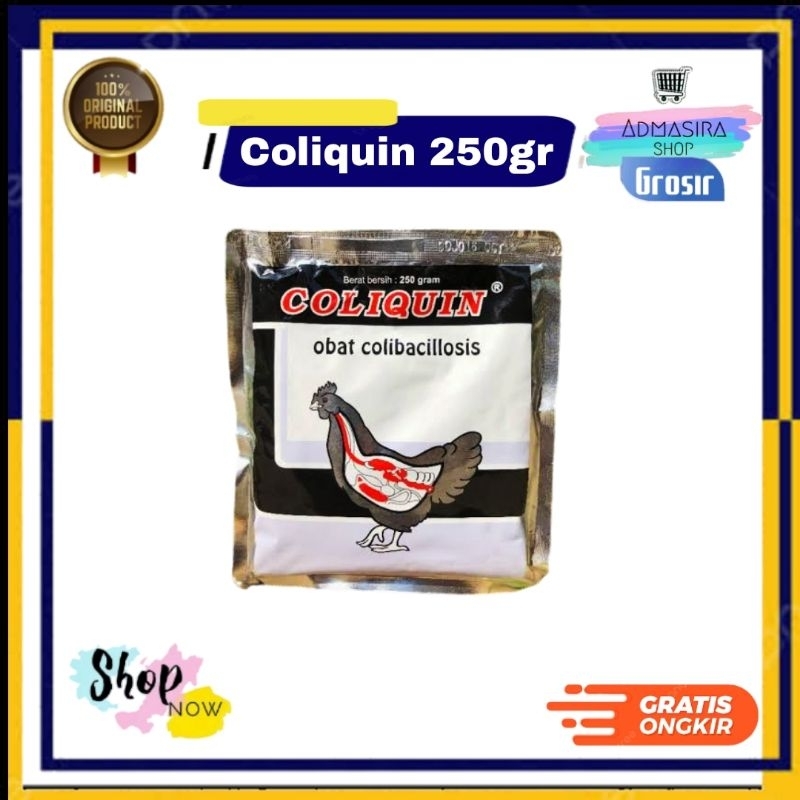 COLIQUIN 250GRAM Obat Colibacillosis Sulit Pernapasan Unggas Medion 250 gram