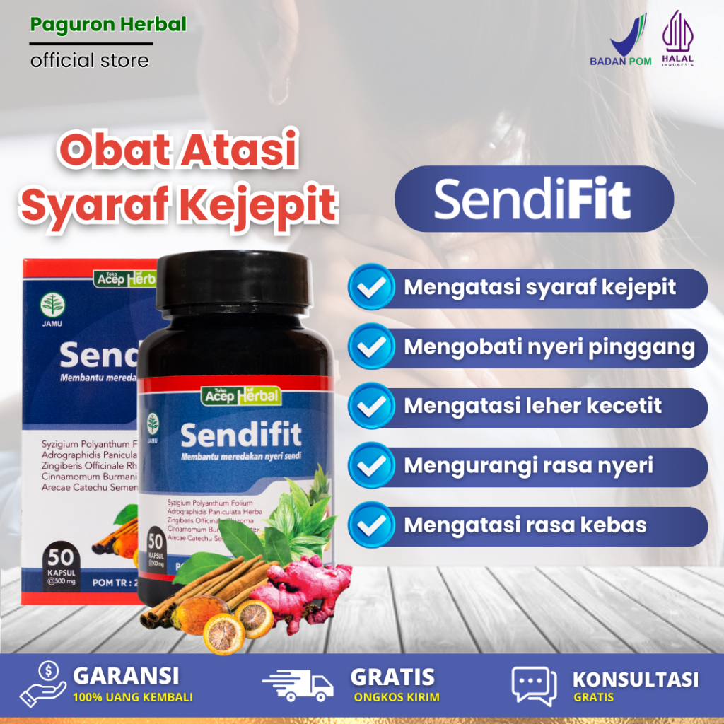 Sendifit Obat Syaraf Kejepit Pinggang, Obat Syaraf Kecetit, Obat Syaraf Leher Kejepit