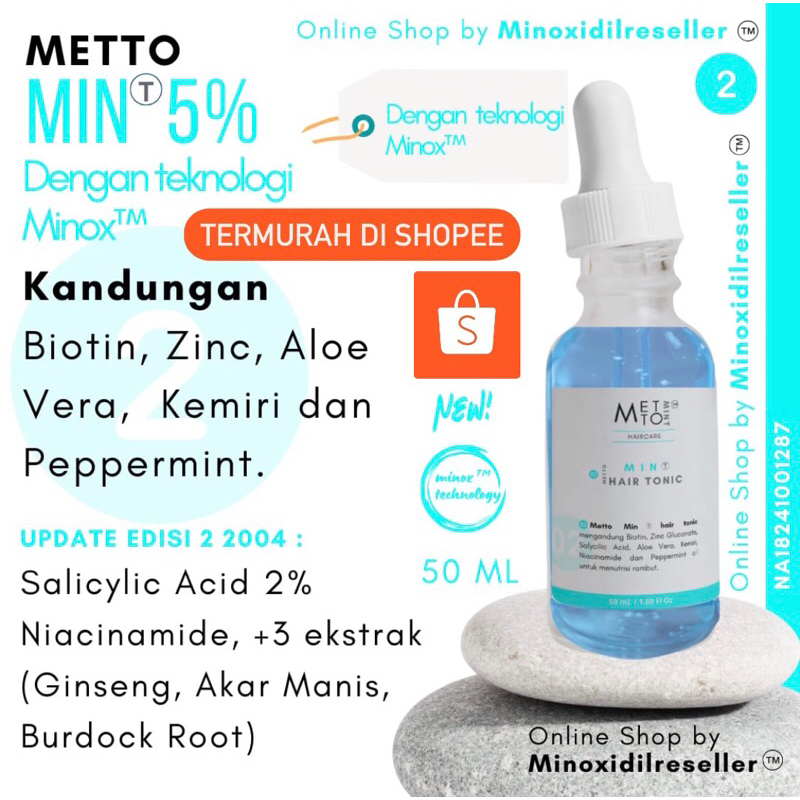 METTOMINT Saw Palmetto Biotin hair tonic obat rambut anti dht min minoxidilreseller